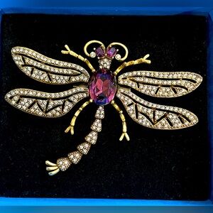Heidi Daus “Trembling Brilliance “ Crystal Dragonfly Brooch Pin
